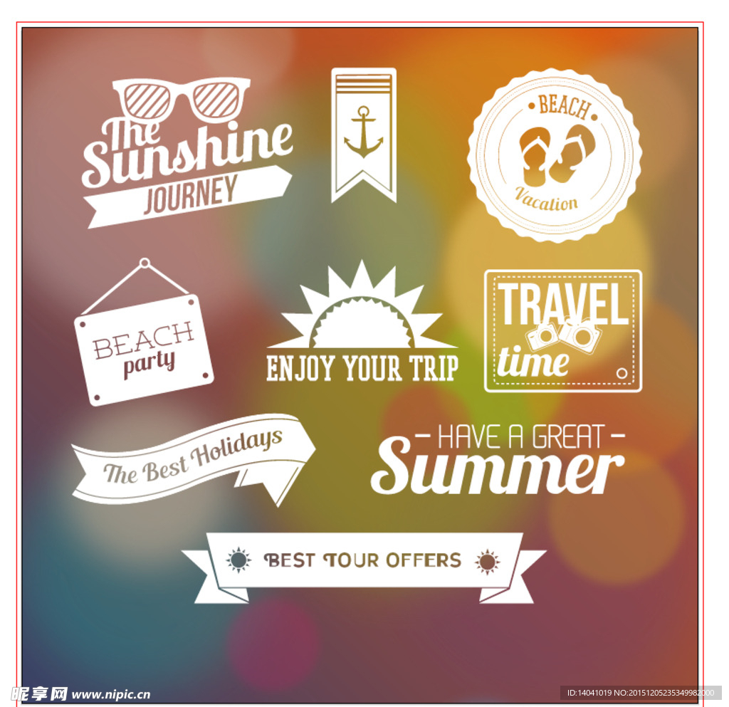 夏天旅行矢量背景