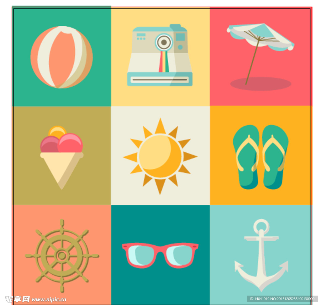 夏天旅行矢量背景