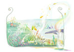 玻璃瓶花卉花纹背景插画