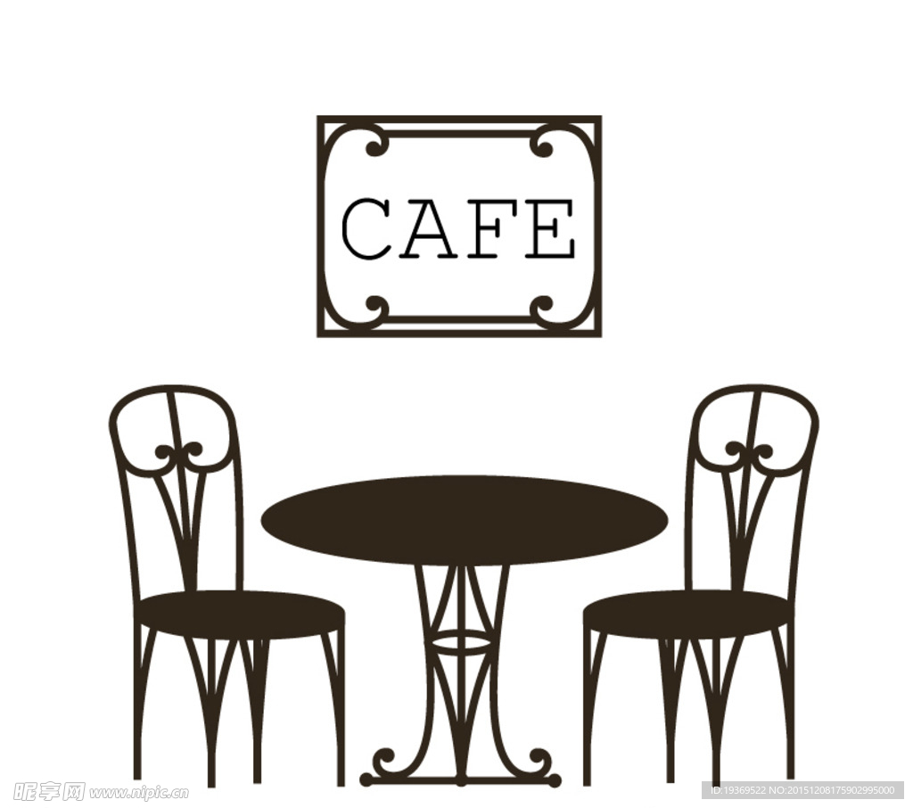黑色咖啡馆桌椅