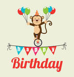 猴子生日贺卡