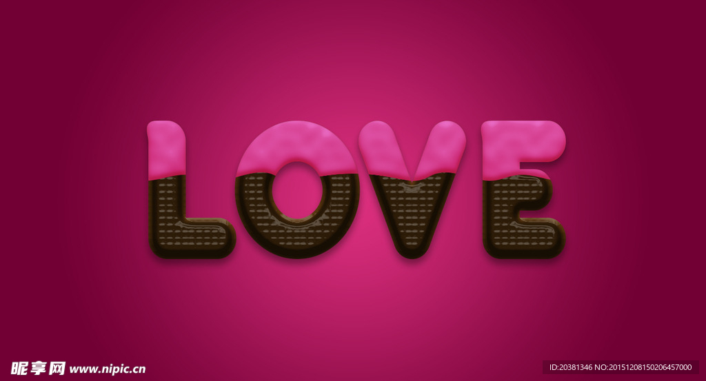 草莓巧克力饼干字体设计