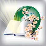 花与书籍素材