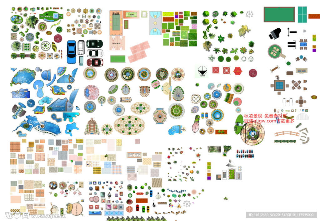 典型平面树小品植物