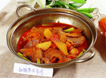 铁锅带皮牛肉