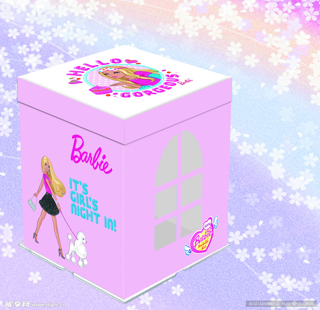 芭比娃娃蛋糕盒展开图