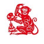 猴子剪纸