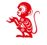 猴子剪纸