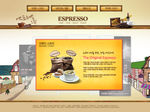韩式咖啡色美食餐饮网页PSD