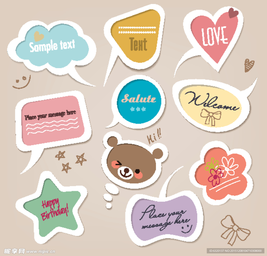 背景标签素材卡通