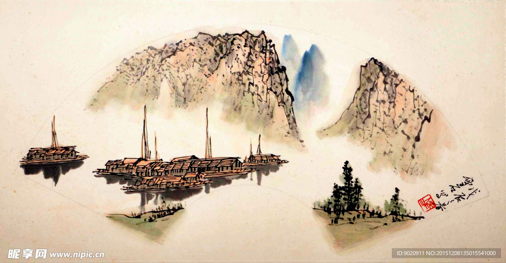 白雪石 山水