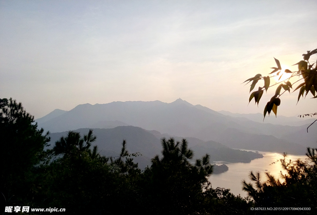 河源笔架山日落