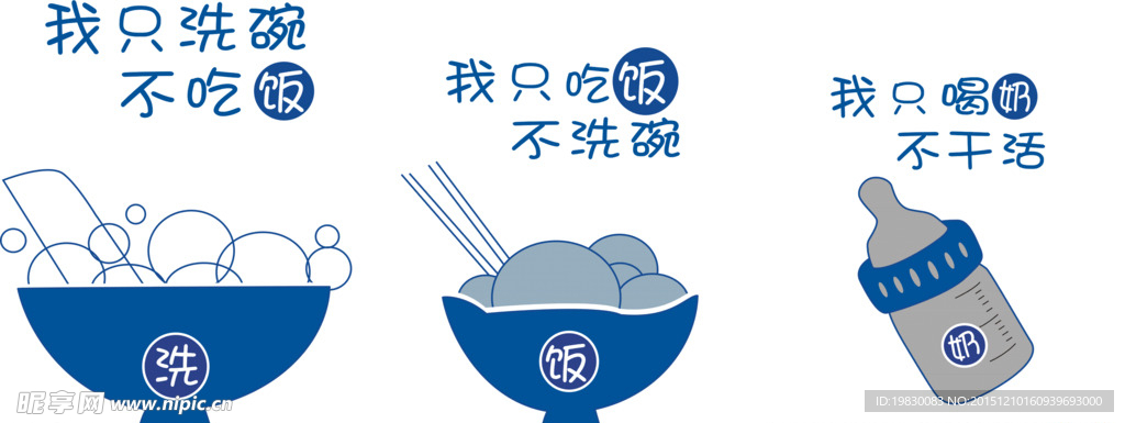 我只吃饭不洗碗 我只洗碗不吃饭