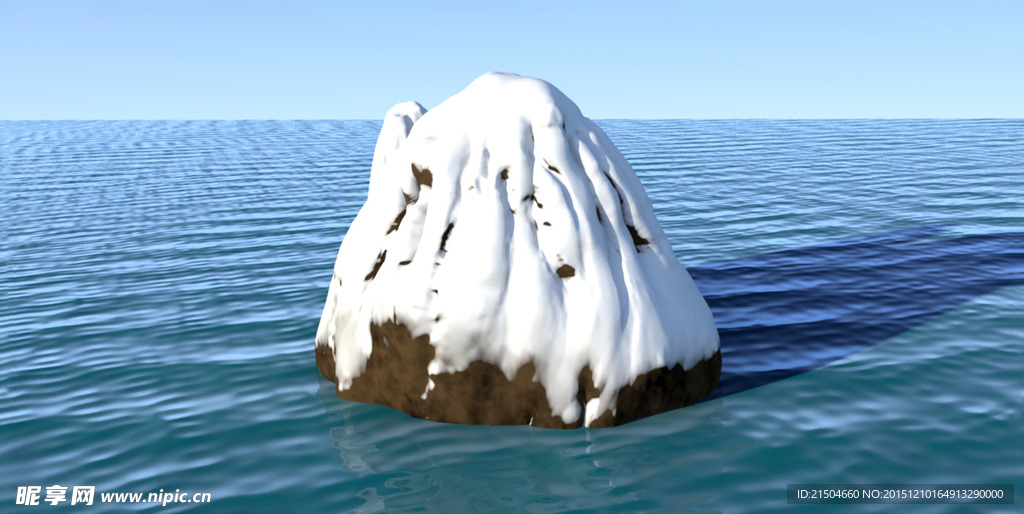 精致海上的雪山maya3d模型