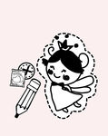 矢量卡通女孩印花图案