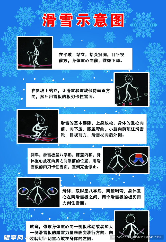 滑雪教程 滑雪示意图