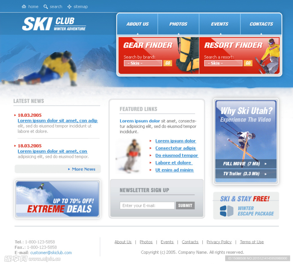 国外滑雪网页设计模板