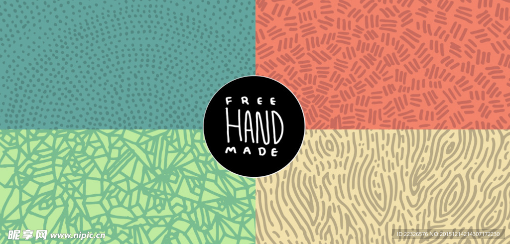 手绘无缝图案矢量图