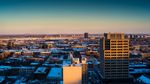 远眺 城市 雪景