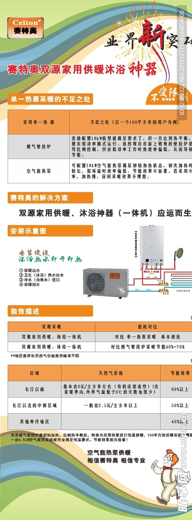 空气能采暖产品展会宣传易拉宝