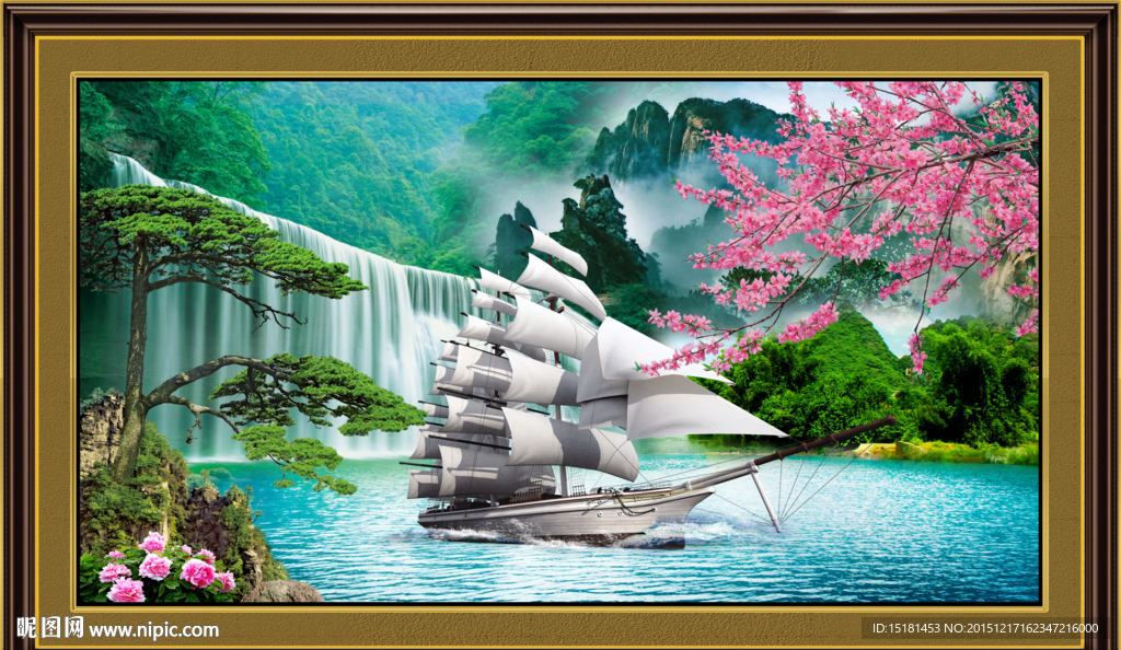 风景画 一帆风顺