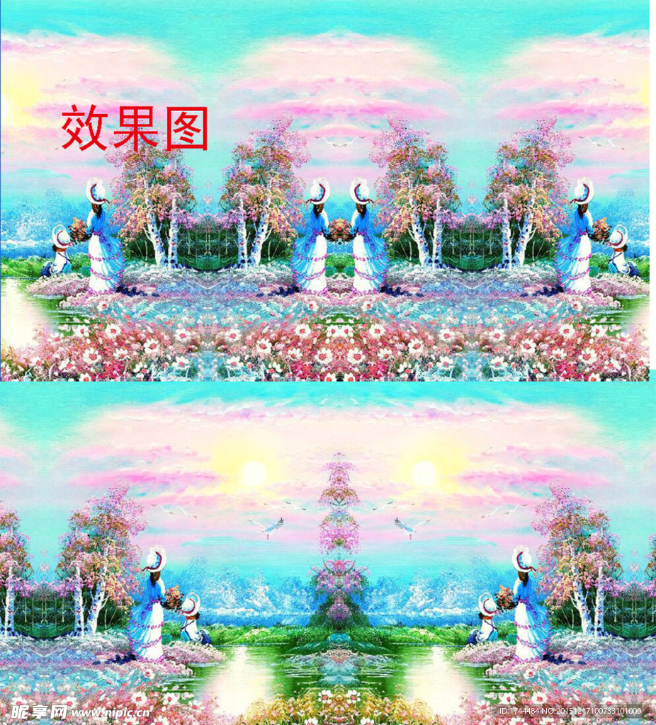 梦幻女孩儿油画视频背景