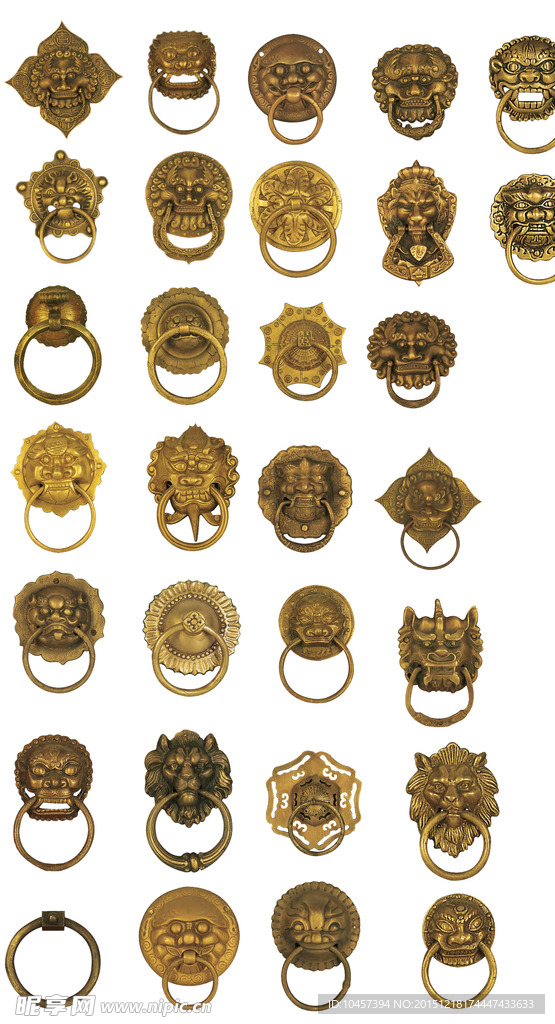 古典铜牌铜环素材