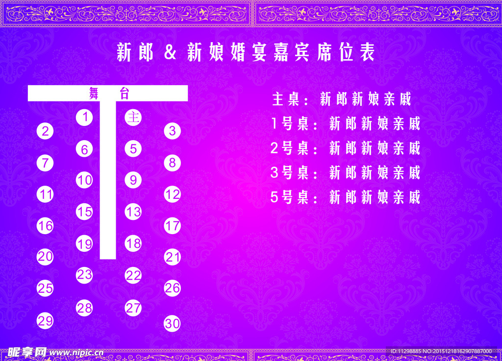 婚礼座次表