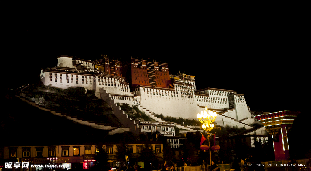 布达拉宫夜景