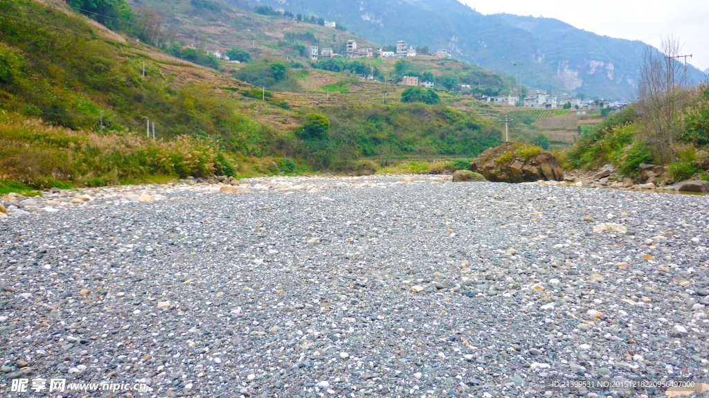 河滩 鹅卵石 河道 沙滩