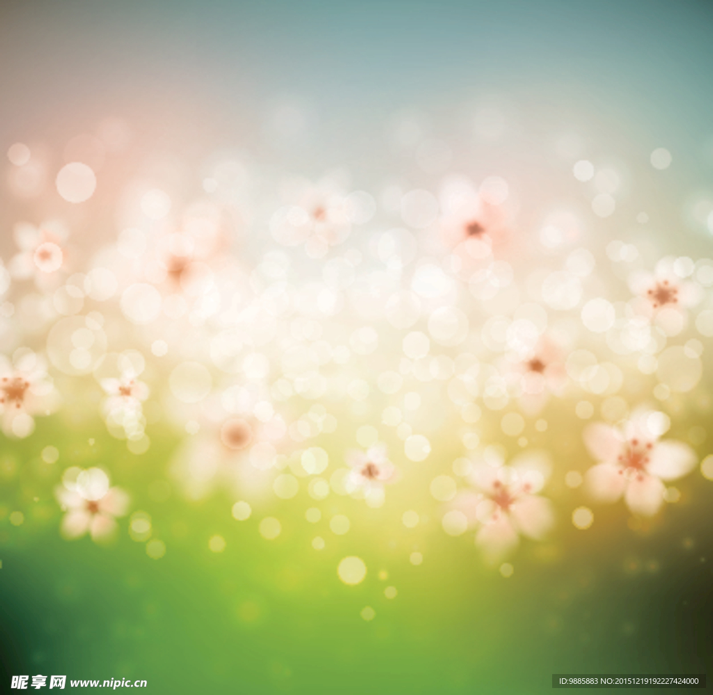 绿色花朵光晕背景