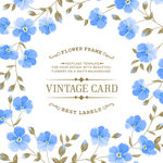 蓝色花卉装饰卡片