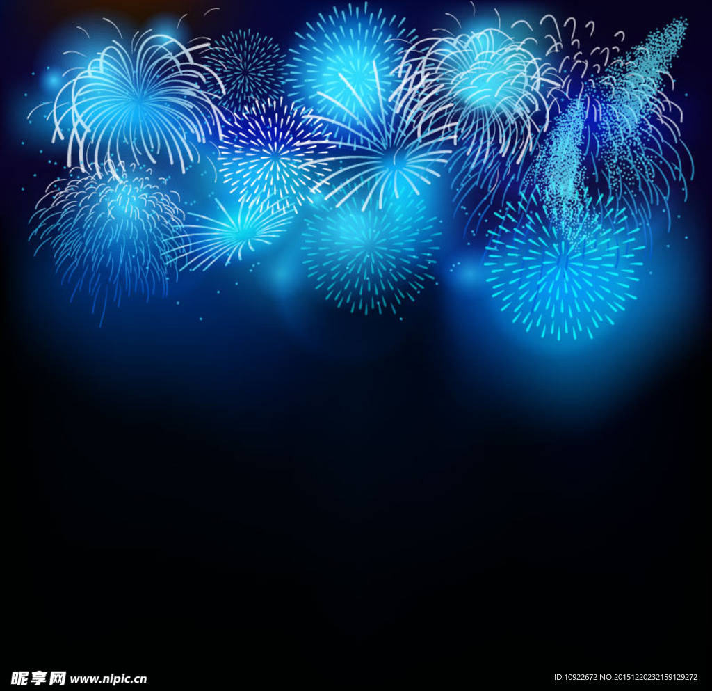 璀璨蓝色烟花 背景
