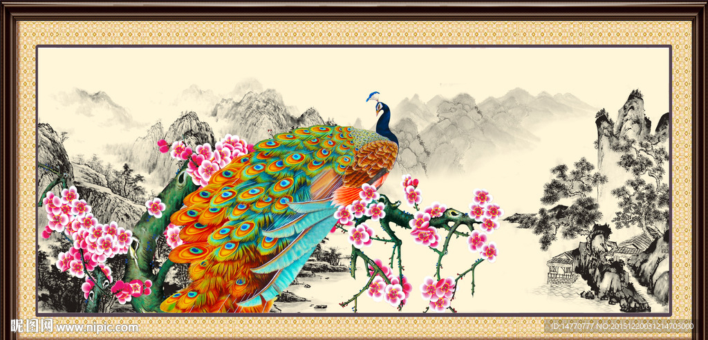 国画孔雀图
