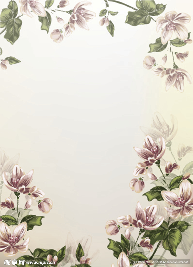 灰色创意花卉边框