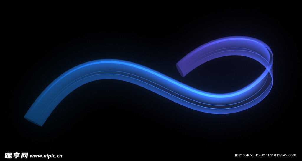 炫彩光带maya3d渲染模型