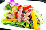 菜远爆炒虾菇肉