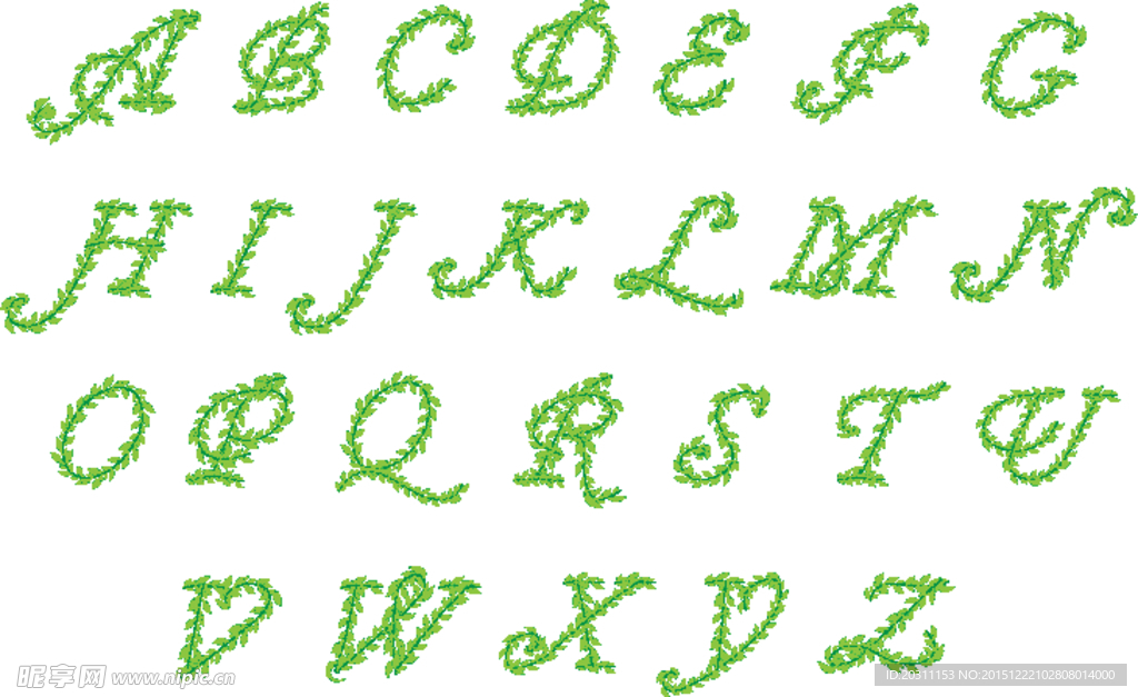 树叶字母