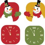 卡通雪人 钟表