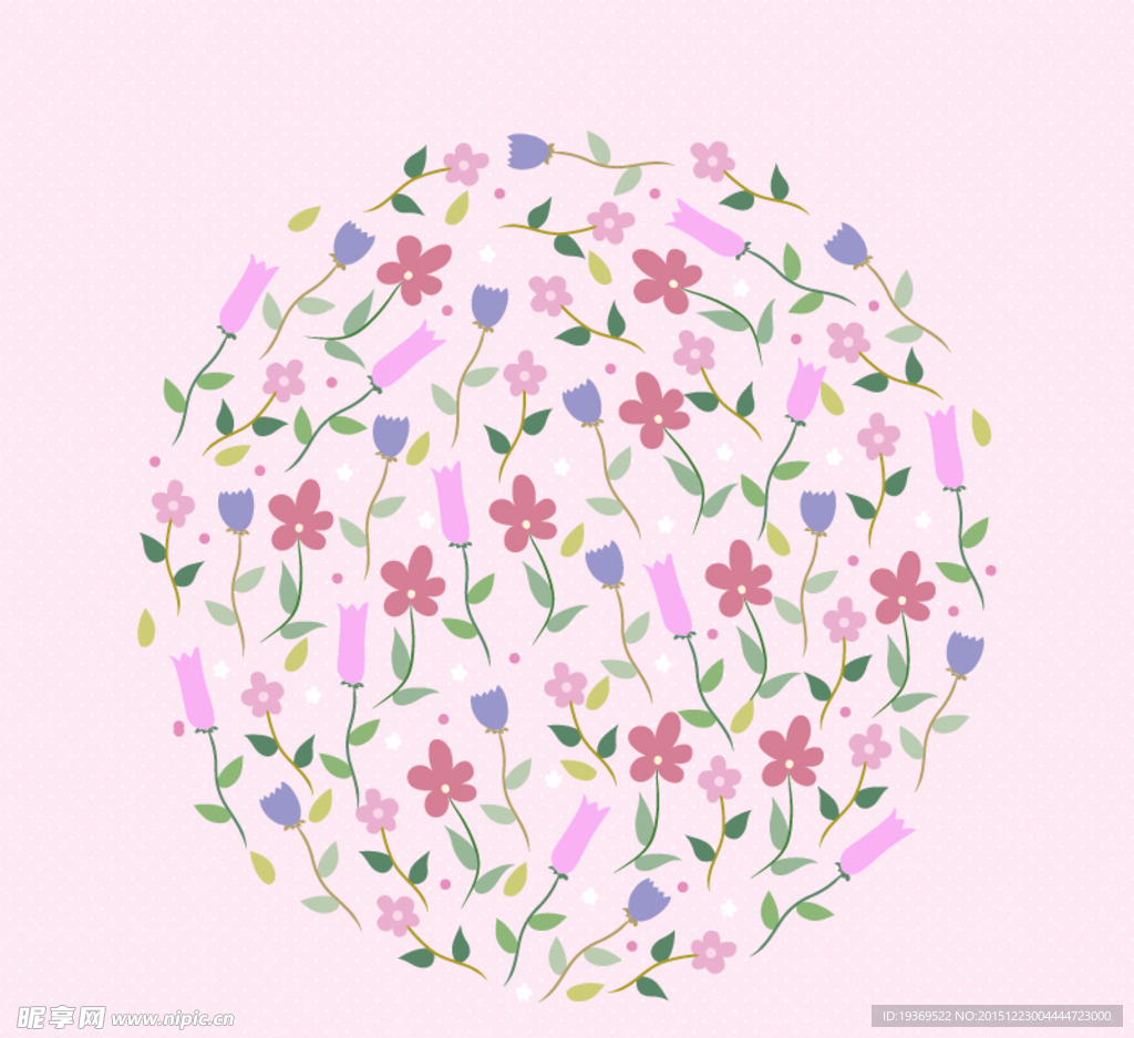 花卉组合圆形