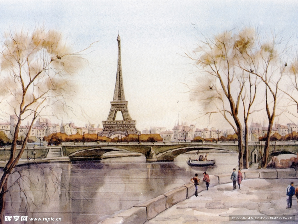 巴黎铁塔插画