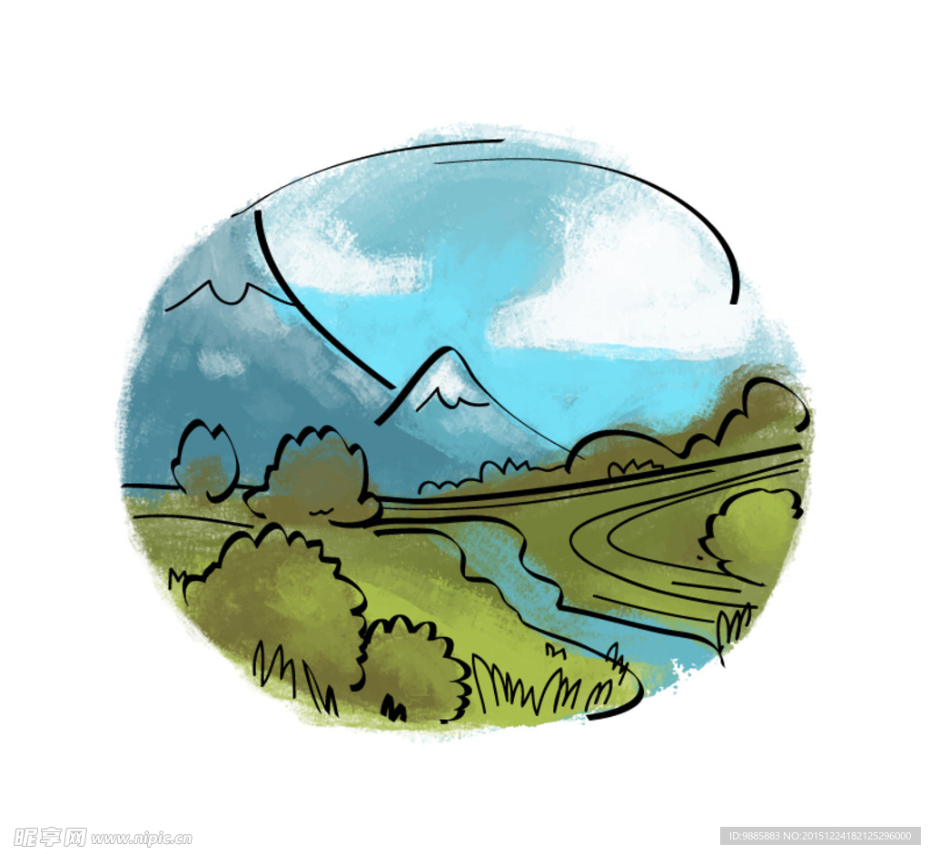 水彩风景画