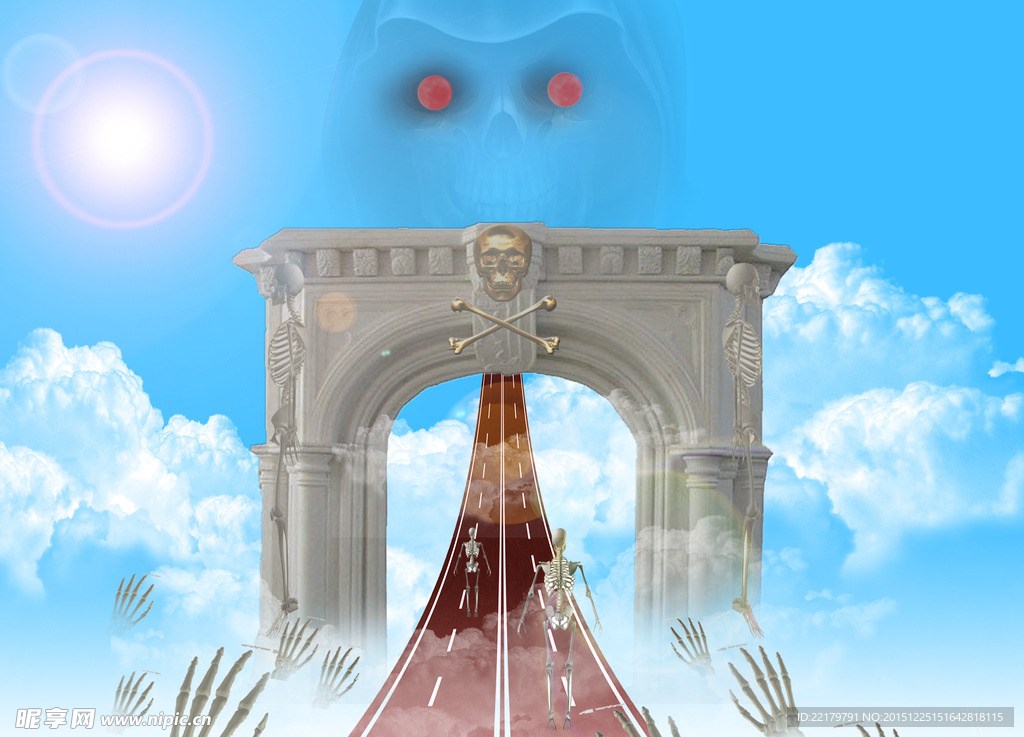 创意合成天空之门