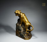 铜艺世家上山虎铜雕摆件