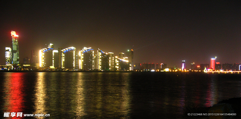 浏阳河入江口夜景