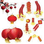 红灯笼 烟花素材