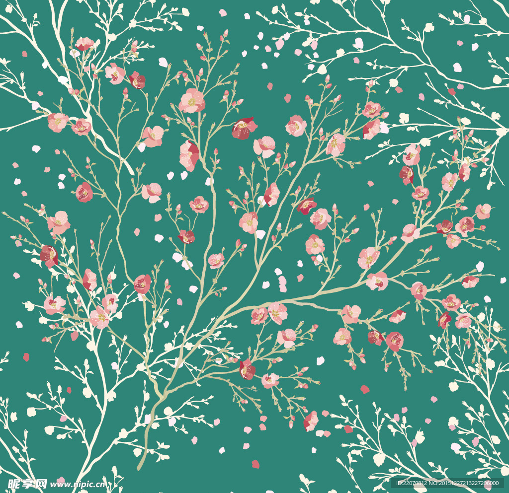 浪漫桃花背景花纹