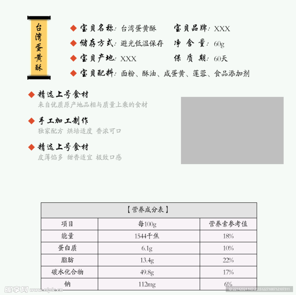 食品信息表模块