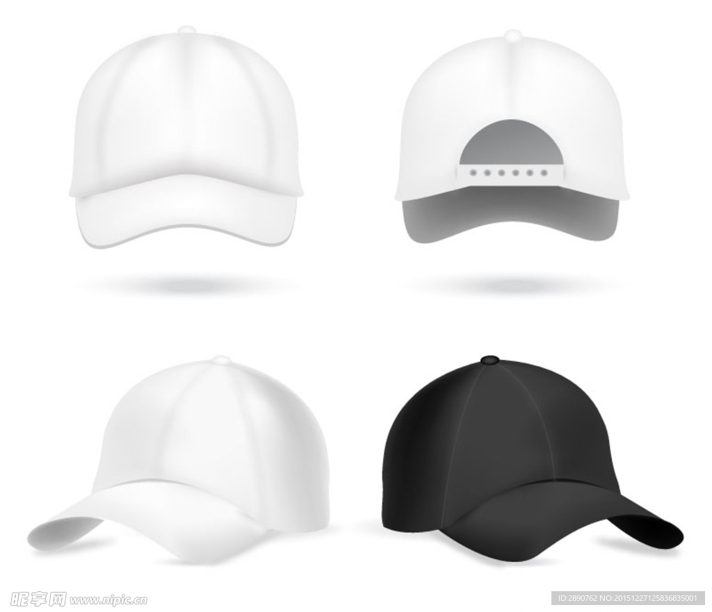 棒球帽设计矢量素材