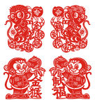 春节猴子剪纸